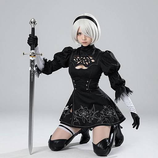 Intense Cosplay of 2B from NieR: Automata