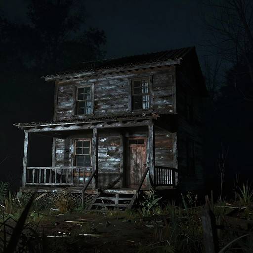 Creepy Cinematic Wooden Shack Scene