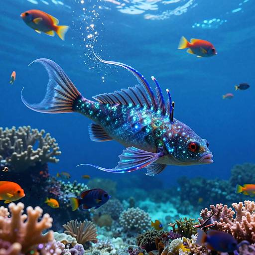 Bioluminescent Mythical Underwater Creature