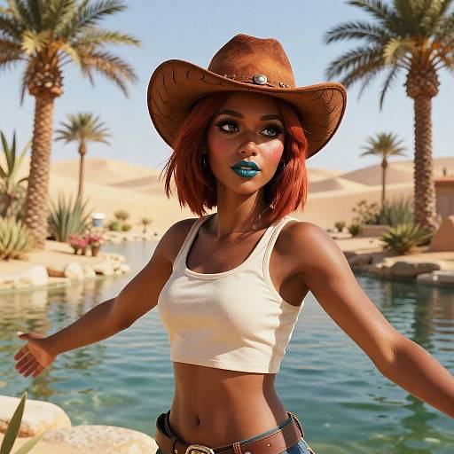 Desert Oasis: A Serene Encounter