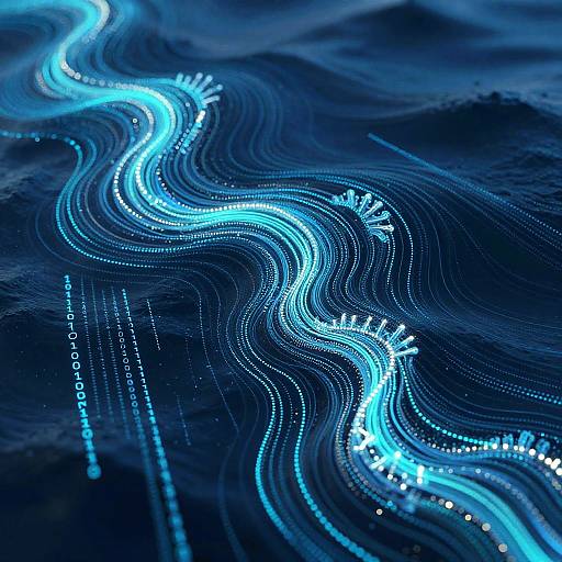 Luminous Ocean Data Visualization Art