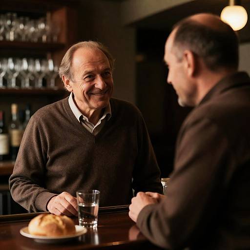 Intimate Moment in a Dim Bar