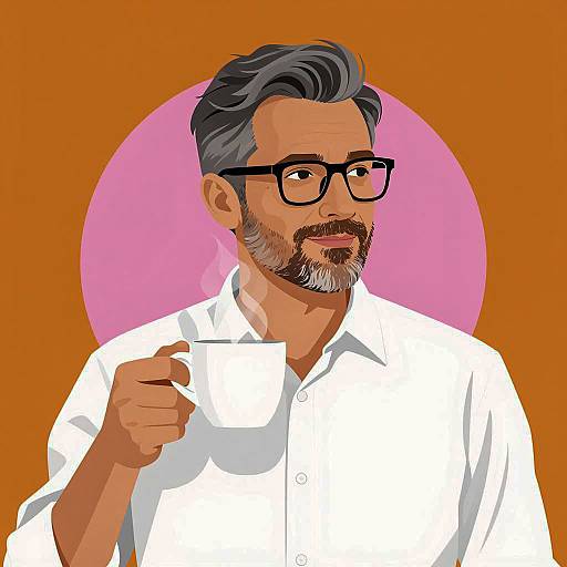 Colorful Portrait of a Middle-Aged Man