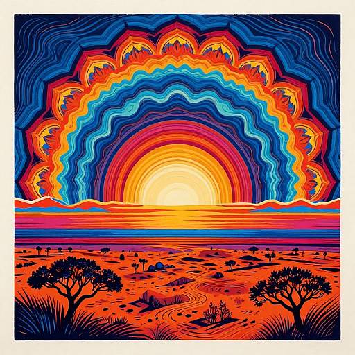 Surreal Psychedelic Outback Mandala