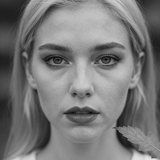 Intense Portrait of a Woman in Black and White