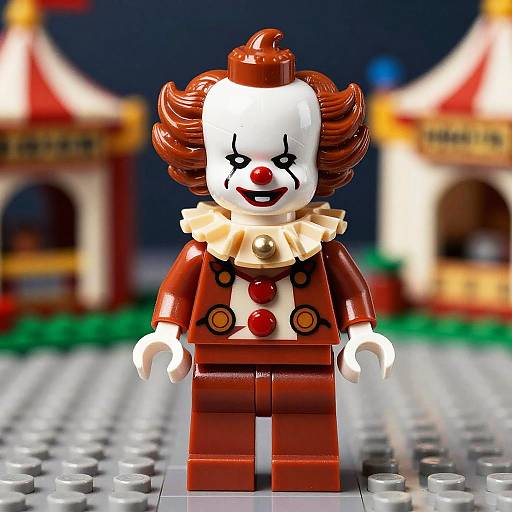 Pennywise Lego Minifigure Close-Up Carnival Scene
