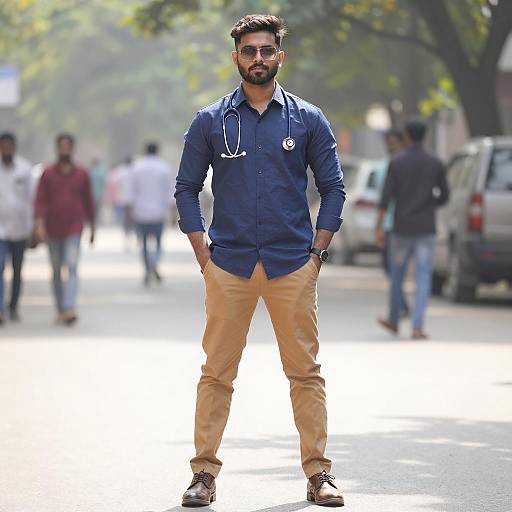 Casual Munna Bhai Inspired Outdoor Portrait