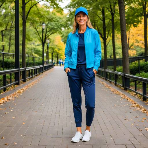 Woman in Casual Athletic Wear Walking in Park