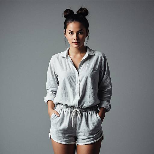 Realistic Solo Girl in Romper Outfit