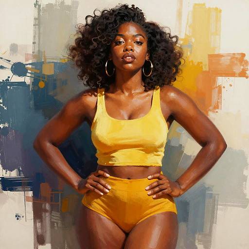 Vibrant Curvy Black Woman Art