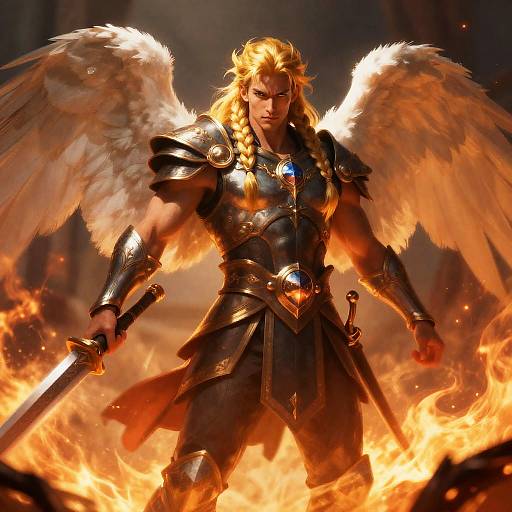 Battle Angel with Golden Braided Mane