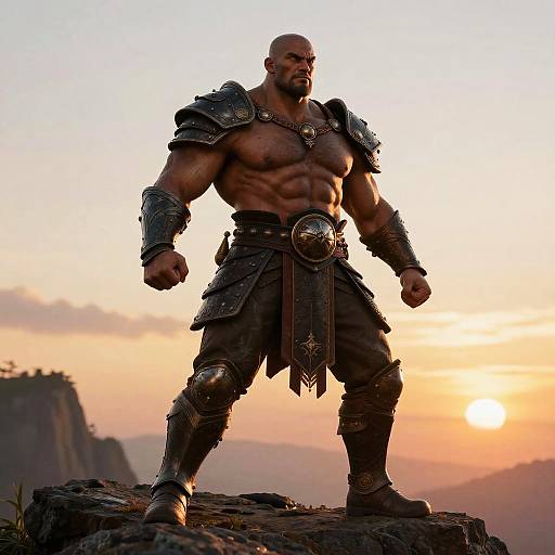 Epic Fantasy Warrior on Cliff