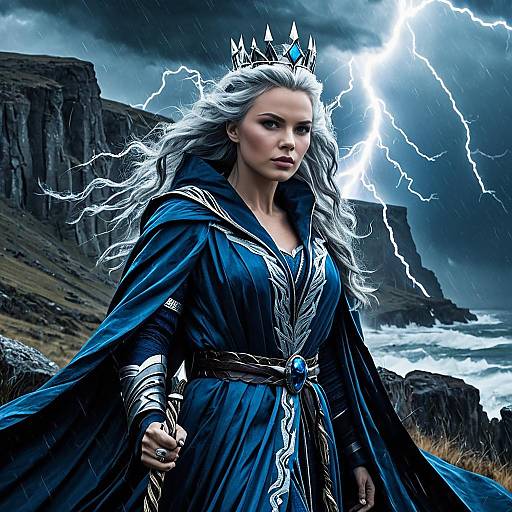 Storm Queen on Cliffside with Lightning Staff