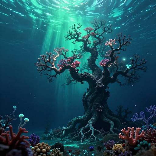 Ethereal Underwater Hokusai Wave