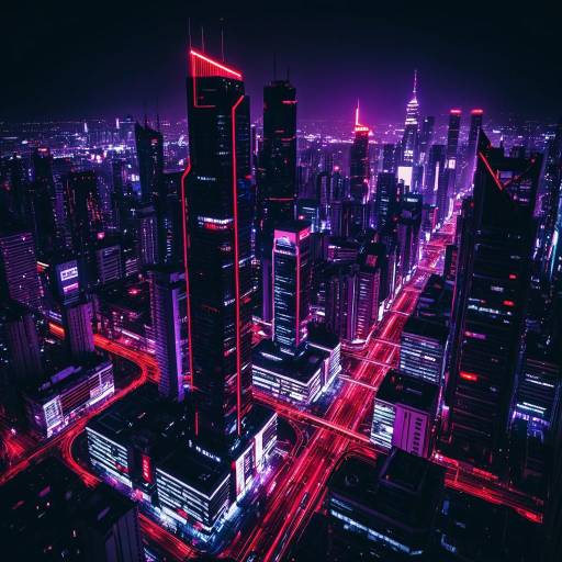 Futuristic Cyberpunk Cityscape at Night