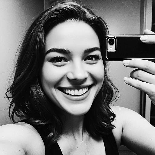 Smiling Woman Taking Selfie