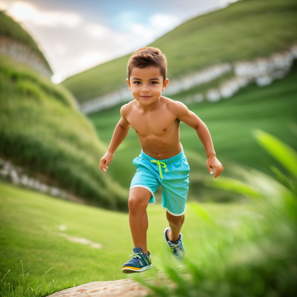 Boy with Latin Physique in Enchanting Landscape