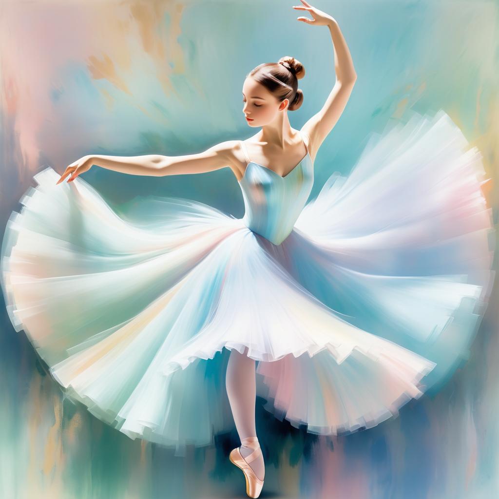 Elegant Ballerina in Pastel Fluidity