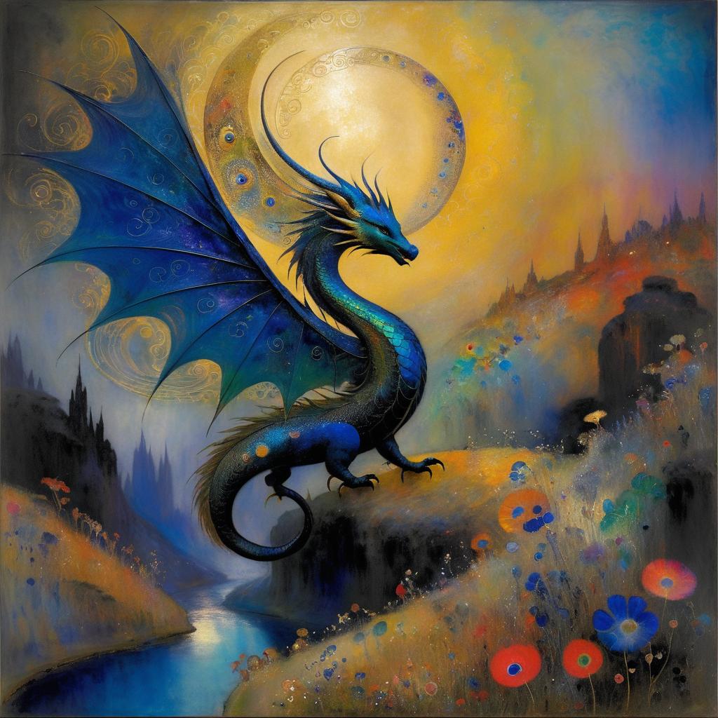 Majestic Dragon in a Mythical Valley