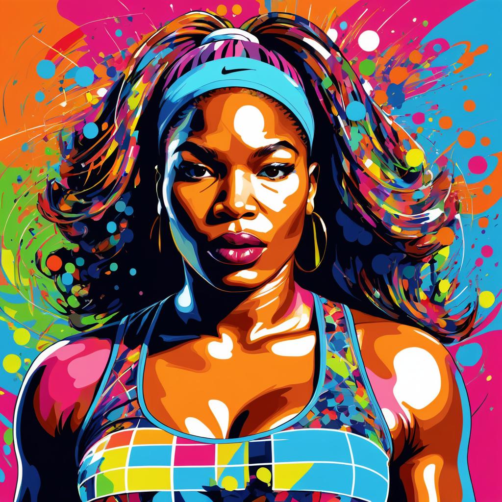 Irritated Serena Williams in Pop Art Style