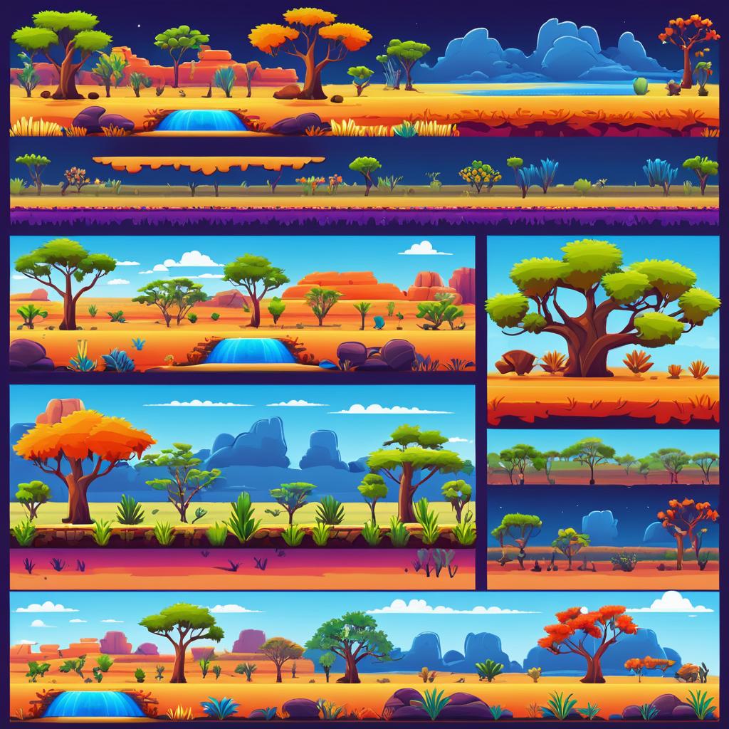 Colorful Australian Outback Sprite Sheet