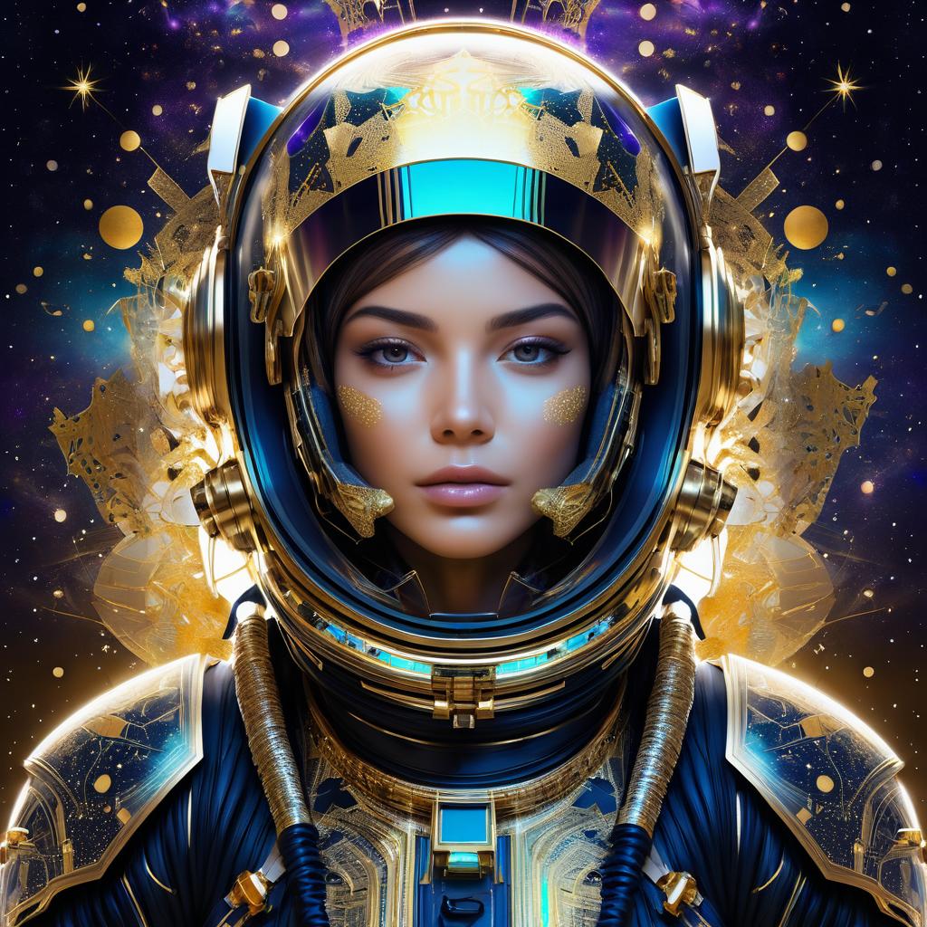 Stylish Astronaut in Cosmic Setting