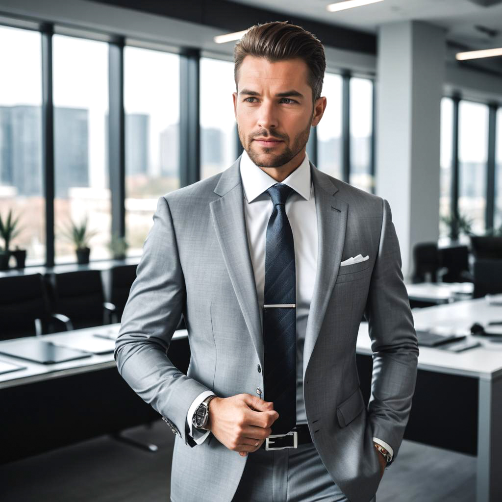 Confident Businessman in Modern Office