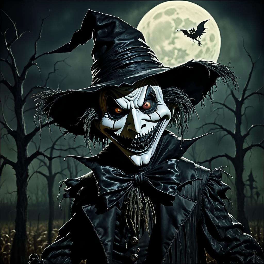 Gothic Scarecrow Art with Dark Humor