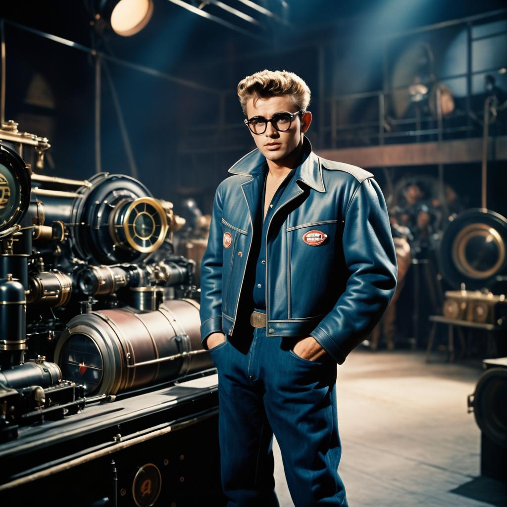 James Dean in a Retro Dieselpunk Scene