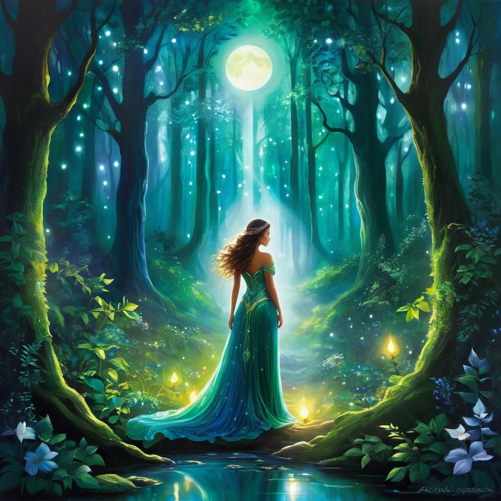 Mythical Forest with Enchanted Aura