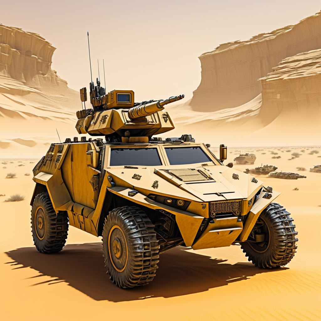 Cybernetic Soldier in Desert Warfare 2035