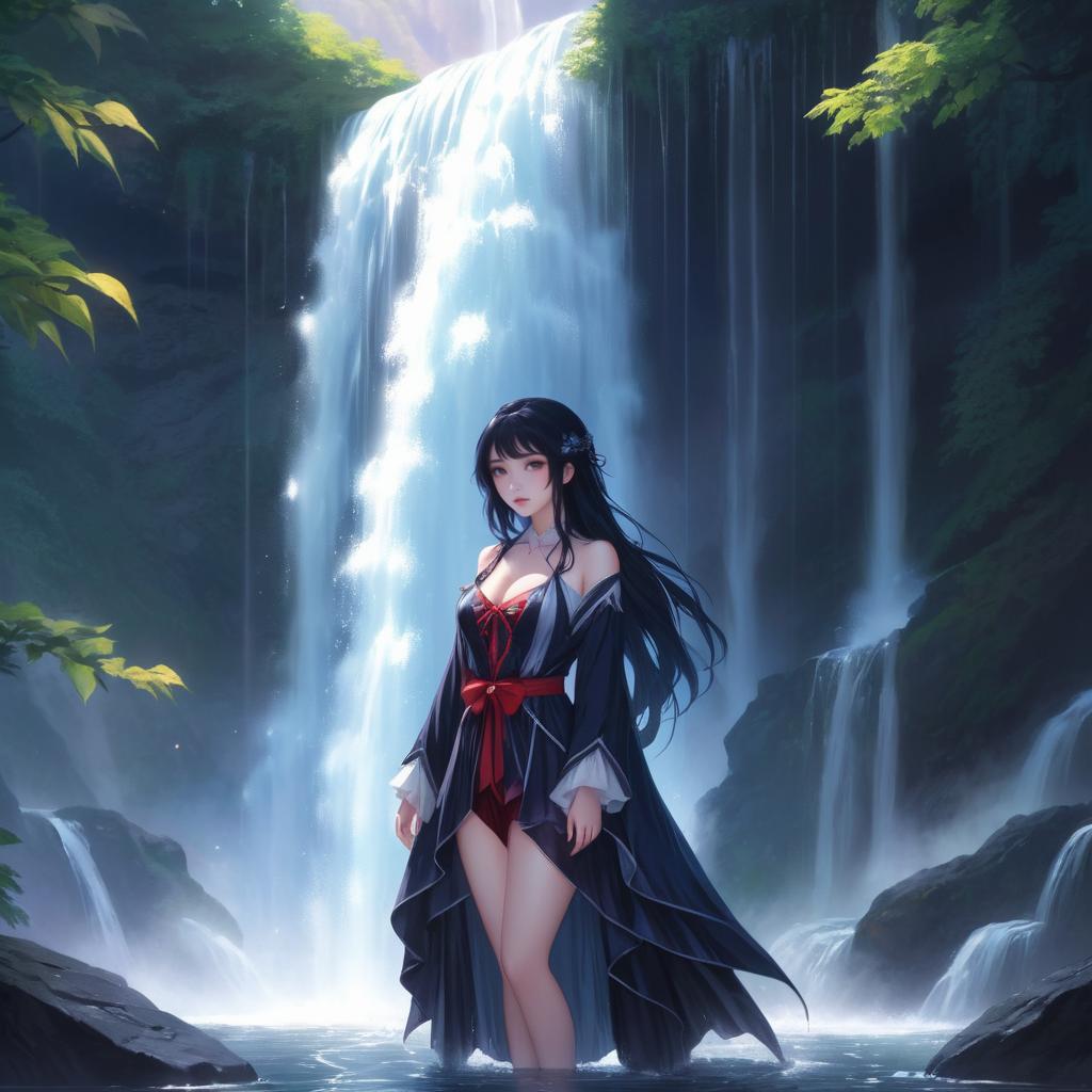 Ethereal Vampire by Cascading Waterfall