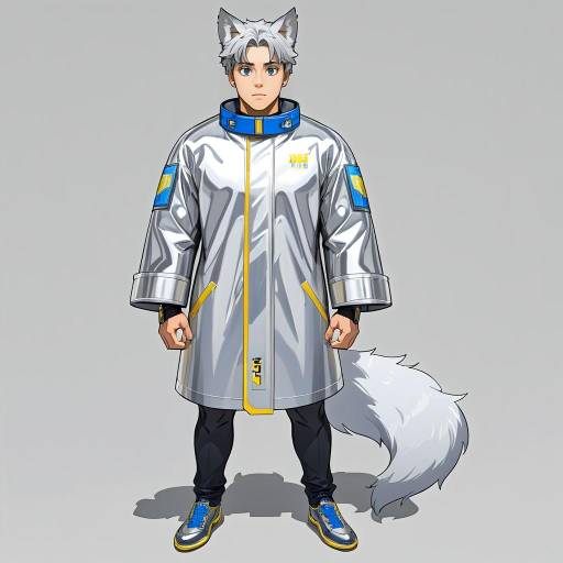 Majestic Wolf Boy in Silver Fur Majestic Wolf Boy in Silver Fur