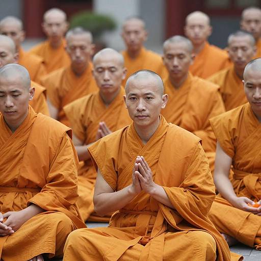 Vibrant Gathering of Buddhist Monks