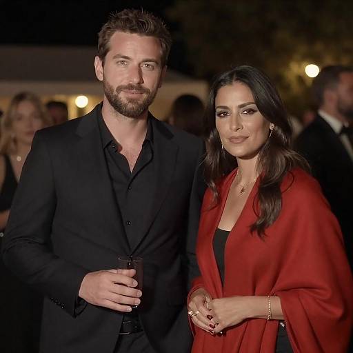 Elegant Couple at Evening Social Gathering