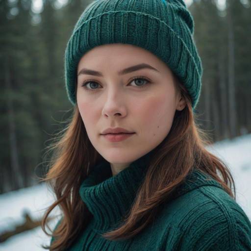 Elegant Woman in a Snowy Portrait