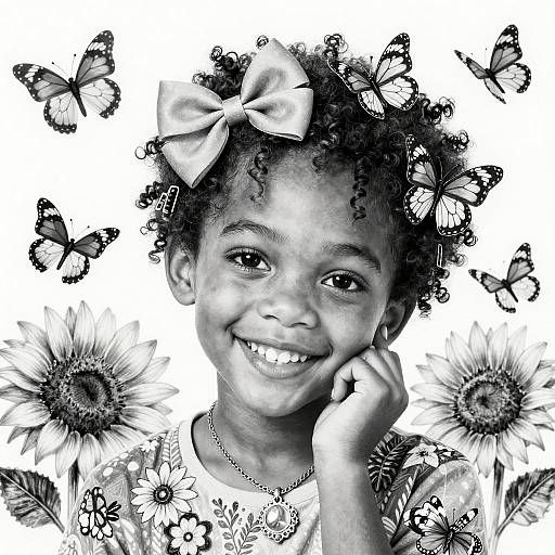 Radiant Young Boy with Butterflies