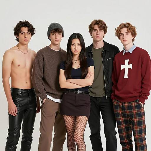 Five Young People in Unique Styles