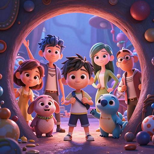 Whimsical Pixar-Inspired Playful Scene
