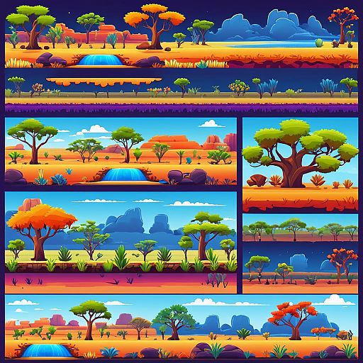 Colorful Australian Outback Sprite Sheet Colorful Australian Outback Sprite Sheet
