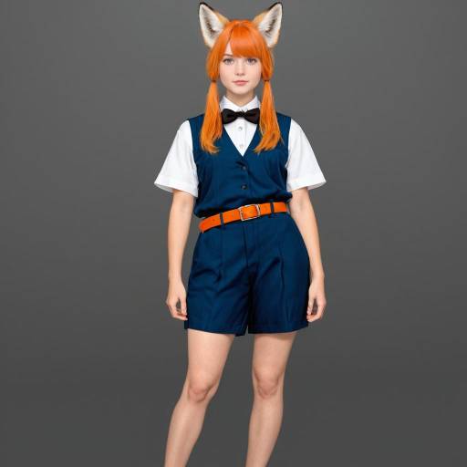 Playful Fox Boy in Stylish Outfit Playful Fox Boy in Stylish Outfit