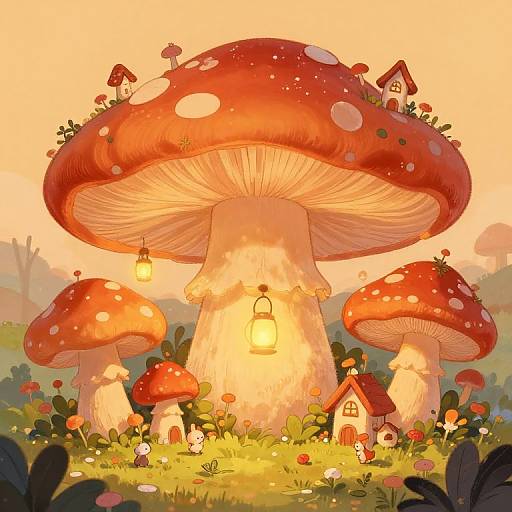 Whimsical Mushroom Fairy Village