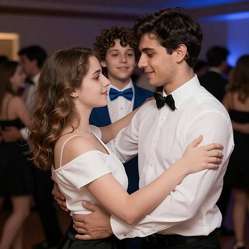 Intimate Ballroom Dance Under Blue Lights