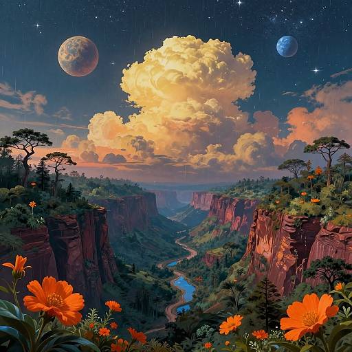 Mesmerizing Psychedelic Natural Landscape