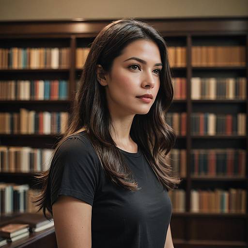 Dramatic Library Portrait with Ombre Hair