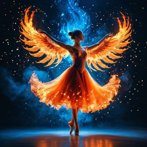 Flaming Ballerina with Phoenix Wings Flaming Ballerina with Phoenix Wings