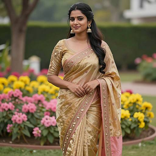 Elegant Indian Woman in Vibrant Sari