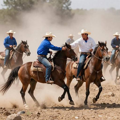Dynamic Western Cowboy Battle Scene