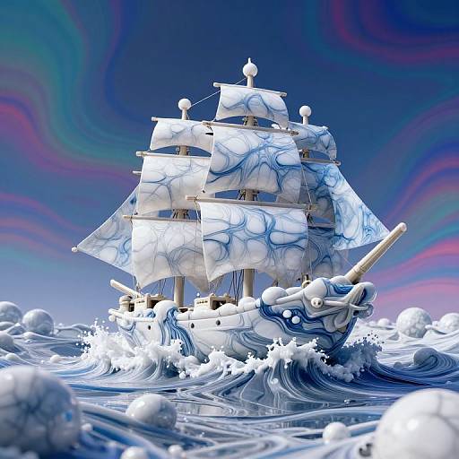 Surreal Liquid Marble Ship