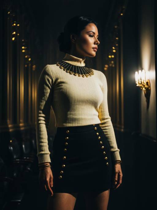 Chic Woman in Stylish Beige Ensemble